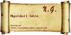 Nyulászi Géza névjegykártya